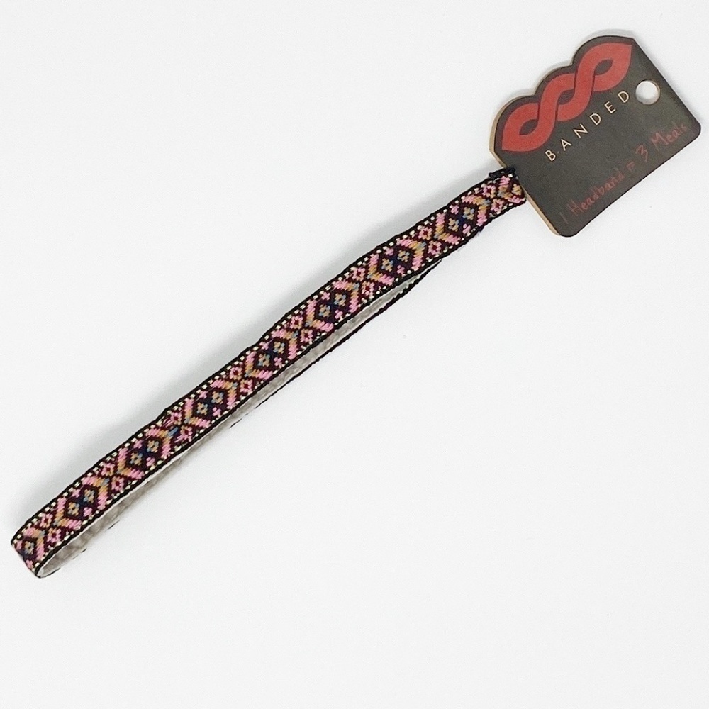 BANDED | 1/2" Headband Skinny Warm Pink Tribal